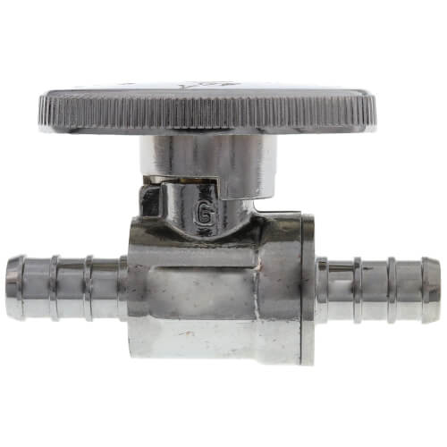 Main product image of 3/8" PEX Crimp x 3/8" PEX Crimp 1/4 Turn Supply Straight Stop (Chrome Plated)