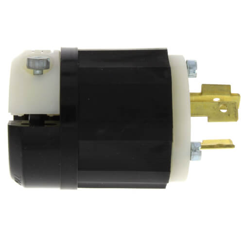Main product image of Industrial Grade Locking Plug, 20A, 2P, NEMA L8-20P - Black/White (480V)