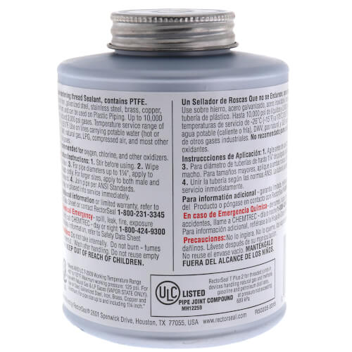 Main product image of RectorSeal T Plus 2 Pipe Thread Sealant (16 oz.)