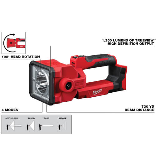 milwaukee 2354 20 m18 search light tool only