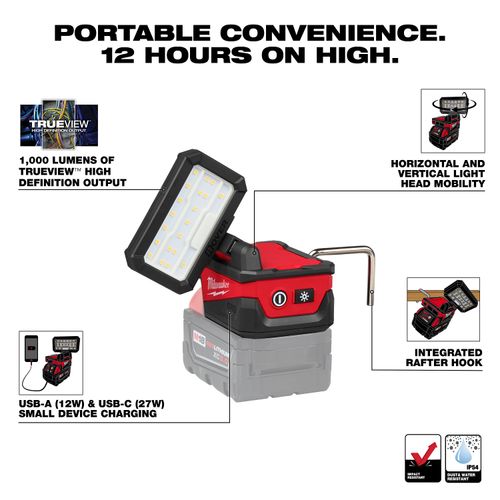 Main product image of M18 ROVER Compact Folding Flood Light w/ USB Charging
