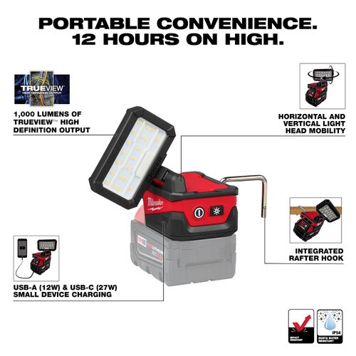 Main product image of M18 ROVER Compact Folding Flood Light w/ USB Charging