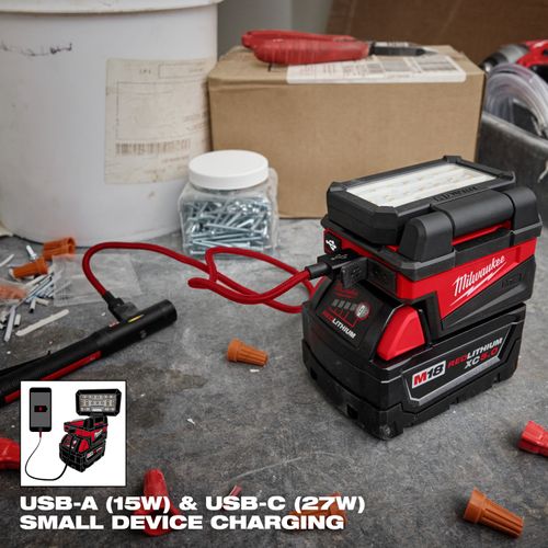 Main product image of M18 ROVER Compact Folding Flood Light w/ USB Charging