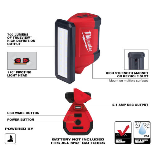 Main product image of M12 Rover Service & Repair Flood Light w/ USB Charging