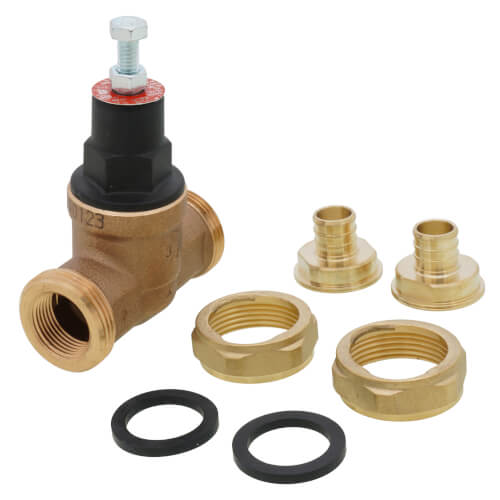 3/4" EB45 Double Union PEX Crimp Pressure Regulating Valve, 45 PSI (Lead Free)