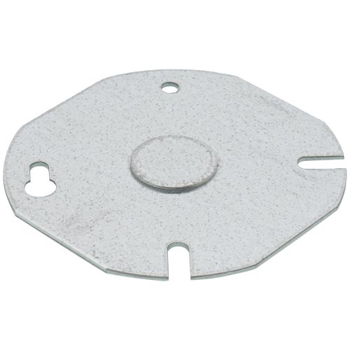 Main product image of 3-1/2" Round Box Cover, Flat w/ 1/2" Knockout, for Use w/ Round & Octagon Boxes