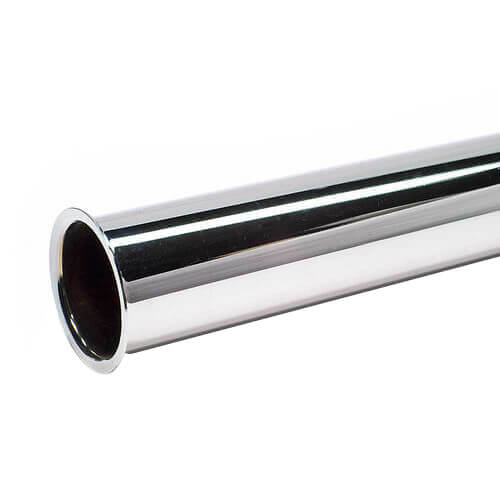 Main product image of 1-1/4" x 1-1/2", 22 GA, CP Flanged Tailpiece (8" Length)