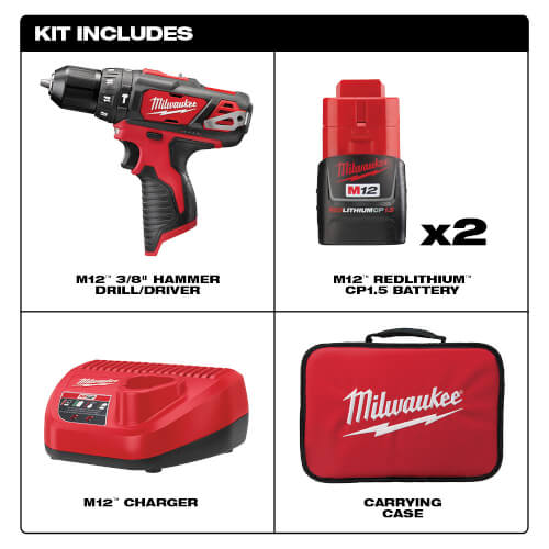Main product image of M12 Cordless 3/8" Hammer Drill/Driver Kit