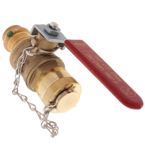 1/2" x 3/4" ProPress Bronze/Brass Full Port Ball Valve (Press x Hose)