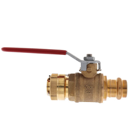1/2" x 3/4" ProPress Bronze/Brass Full Port Ball Valve (Press x Hose)