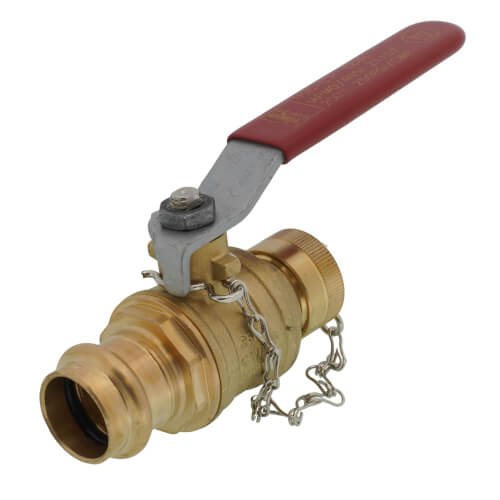 3/4" ProPress Bronze/Brass Full Port Ball Valve (Press x Hose)