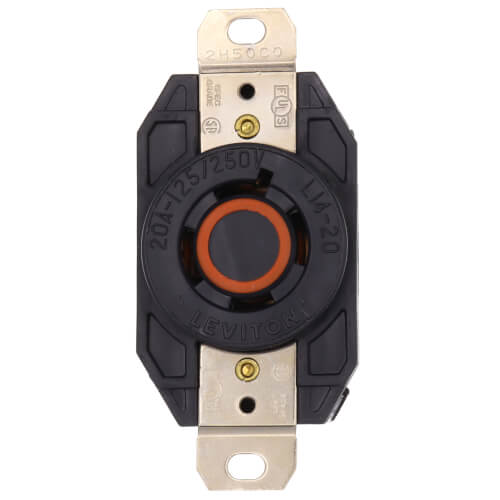 Main product image of Industrial Grade Locking Receptacle, 20A, 3P, NEMA L14-20R - Black (125/250V)