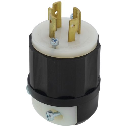 Main product image of Industrial Grade Locking Plug, 20A, 3P, NEMA L14-20P - Black/White (125/250V)