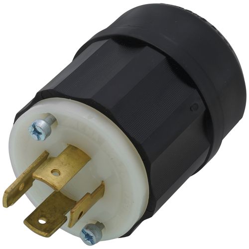 Main product image of Industrial Grade Locking Plug, 20A, 3P, NEMA L14-20P - Black/White (125/250V)