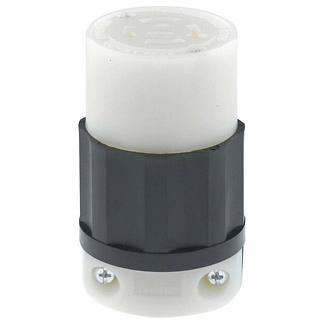 Main product image of Industrial Grade Locking Connector, 20A, 3P, NEMA L14-20R - Black/White (125/250V)