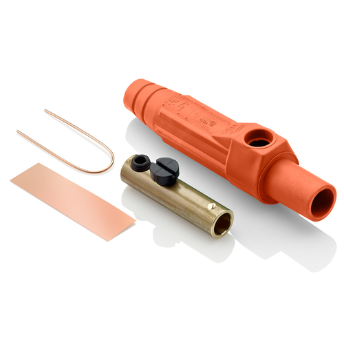 Main product image of 15 Series Cam-Type Female Plug, Contact & Insulator, Detachable, Single Set Screw Termination, #8, #2 AWG, 150A Max, Type 3R When Mated (Orange)