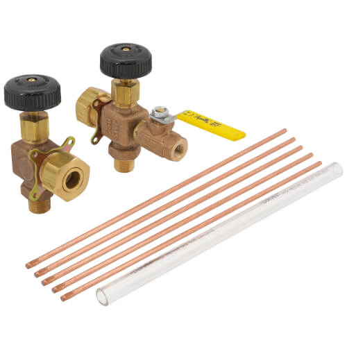 Main product image of 1/2" Bronze Liquid Level Gauge w/ 12" Glass & Rod (Composition Wheel)