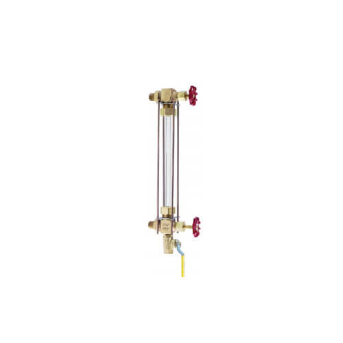Main product image of 3/4" MNPT Rough Bronze Liquid Level Gauge w/ Glass & Rod, Aluminum Type Wheel (3/4" OD x 16" )