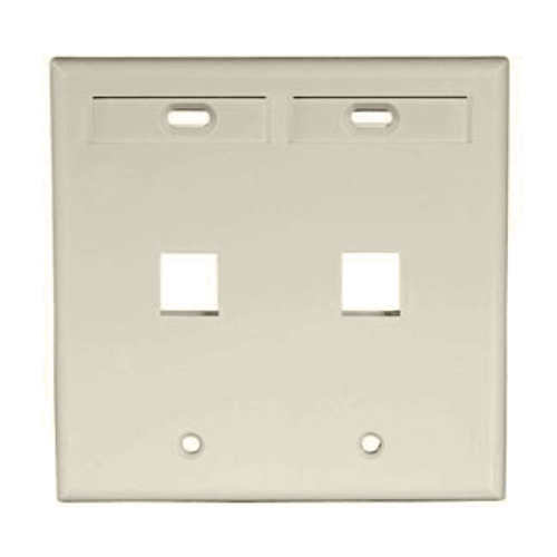 Main product image of Dual-Gang Quickport, Wallplate w/ ID Windows, 2-port (Ivory)