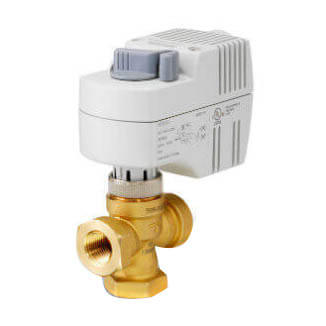 Main product image of 1" NPT 3-Way Diverting Zone Valve, Modulating 0-10 Vdc, Fail-in-Place Actuator, 7.0 Cv (24V)