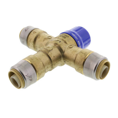 Main product image of HG-110D, 3/4" SharkBite Heatguard Thermostatic Mixing Valve w/ Direct SharkBite Connections (Lead Free)