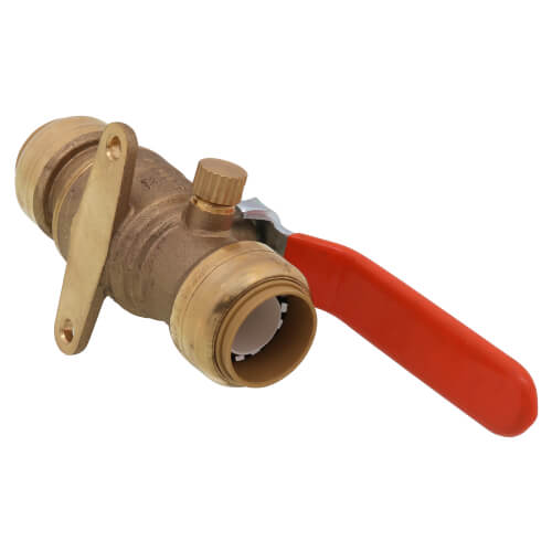 3/4" SharkBite Ball Valve with Drain and Mounting Bracket