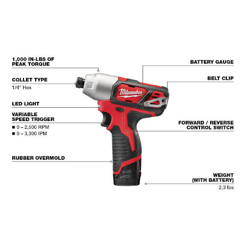 Main product image of M12 1/4" Hex Cordless Impact Driver Kit