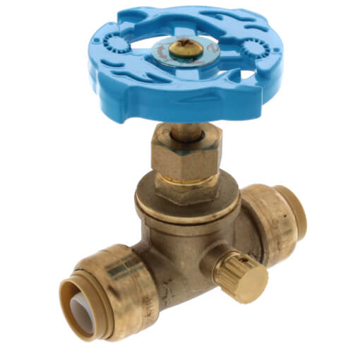 24634LF SharkBite 24634LF 1/2" x 1/2" SharkBite Stop Valve with Drain (Lead Free)