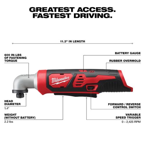 Main product image of M12 Cordless 1/4" Hex Right Angle Impact Driver (Tool Only)