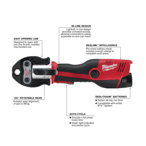 Main product image of M12 Force Logic Package w/ 1/2" to 1" M12 Force Logic Copper Press Tool Kit & M12 Cordless Copper Tubing Cutter