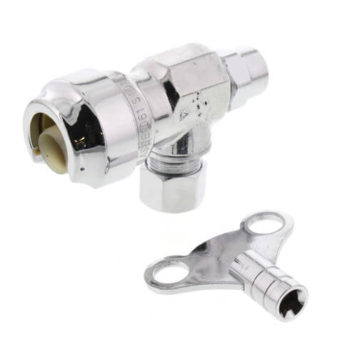 Main product image of 1/2" Sharkbite x 3/8" Compression Angle Loose Key Stop Valve (Lead Free)