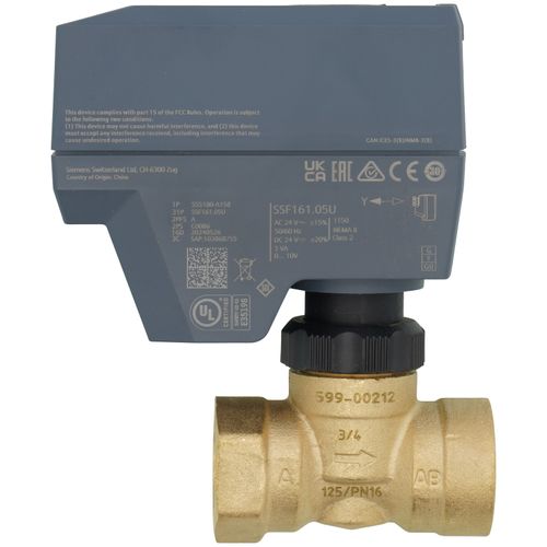 Main product image of 3/4" NPT 2-Way Normally Open Zone Valve, Modulating 0-10 Vdc, Fail-in-Place Actuator, 4.1 Cv (24V)
