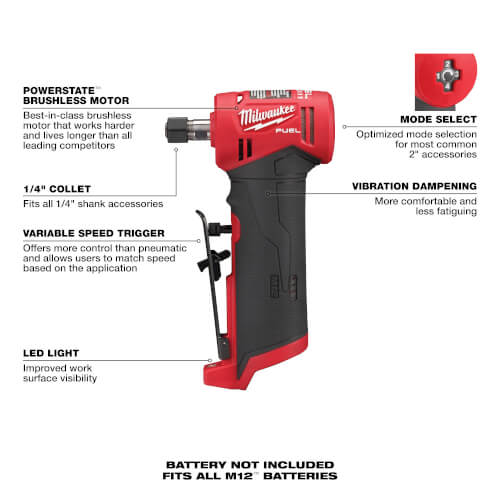 Main product image of M12 FUEL 1/4" Right Angle Die Grinder Kit