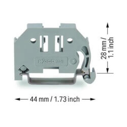 Main product image of Screwless End Stop, for DIN-rail 35 x 15 and 35 x 7.5 - Gray