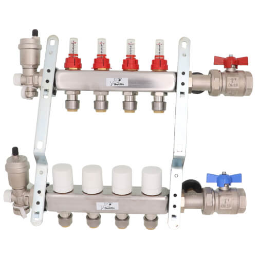 Main product image of 4 Loop Stainless Steel Radiant Heat Manifold w/ 1/2