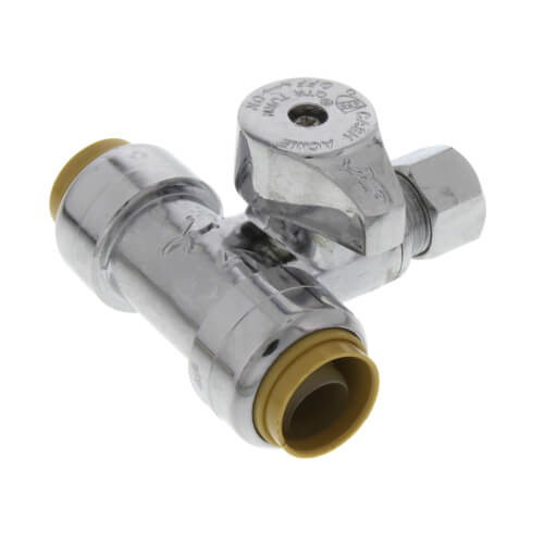 1/2" Sharkbite x 1/2" Sharkbite x 3/8" Compression Tee Stop (Lead Free)