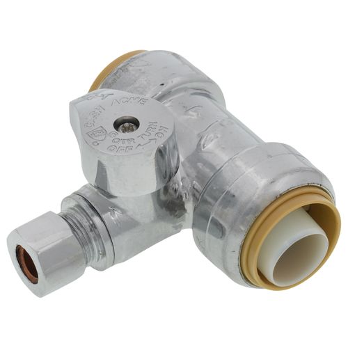 Main product image of 3/4" SharkBite x 3/4" SharkBite x 3/8" Compression Tee Stop (Lead Free), 24986A