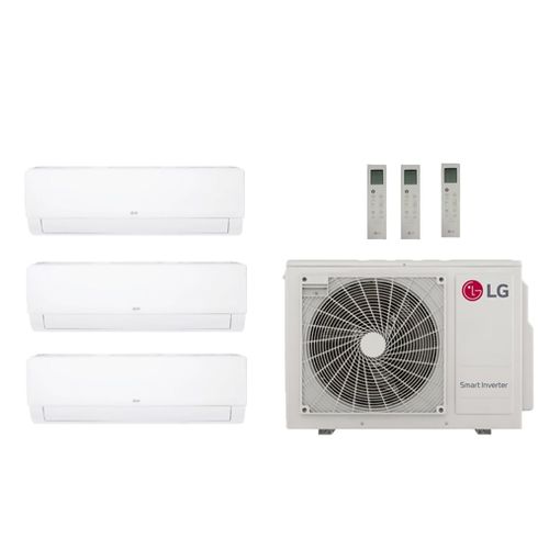 Main product image of 24,000 BTU, R-32, 22.5 SEER2 Ductless Three Zone Heat Pump Package (9+12+12)