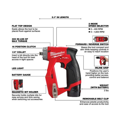 Main product image of M12 Fuel 12V Lithium-Ion 4-in-1 Installation 3/8" Drill Driver (Tool-Only)