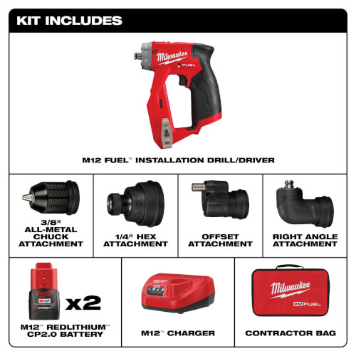 250522 Milwaukee 250522 M12 Fuel Installation Drill/Driver Kit