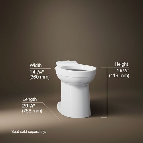 Main product image of Kingston Elongated Toilet Bowl, Compatible with K-25077 Toilets, K-25076-0