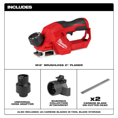 252420 Milwaukee 252420 M12 BRUSHLESS 2" Planer