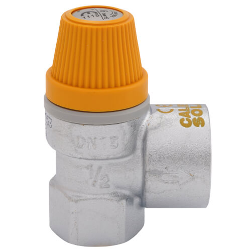 Main product image of 1/2" x 3/4" FNPT Safety Valve for Solar Heating Systems (90 psi Preset)