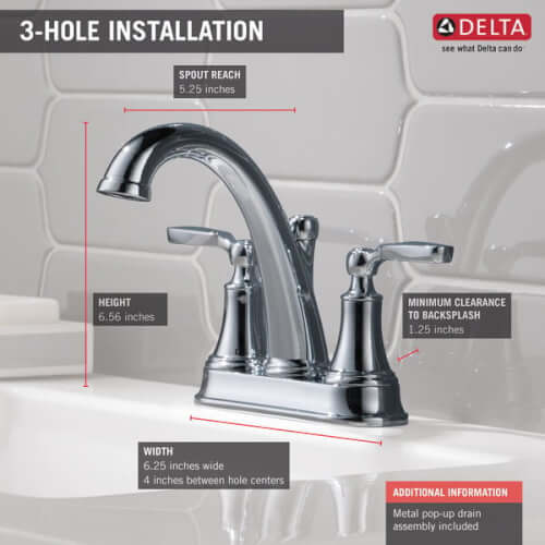 Main product image of Woodhurst Two Handle Bathroom Faucet (Chrome), 2532LF-MPU