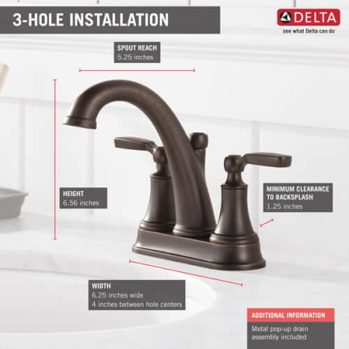 Main product image of Woodhurst Two Handle Bathroom Faucet (Venetian Bronze), 2532LF-RBMPU