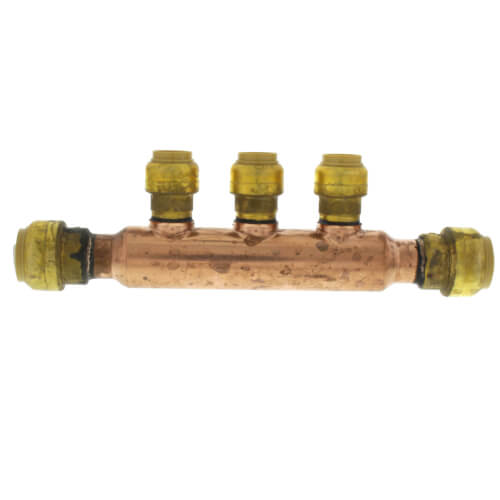 Main product image of 3/4" Sharkbite Open Copper Manifold w/ 1/2" Sharkbite Outlets (3 Outlets)