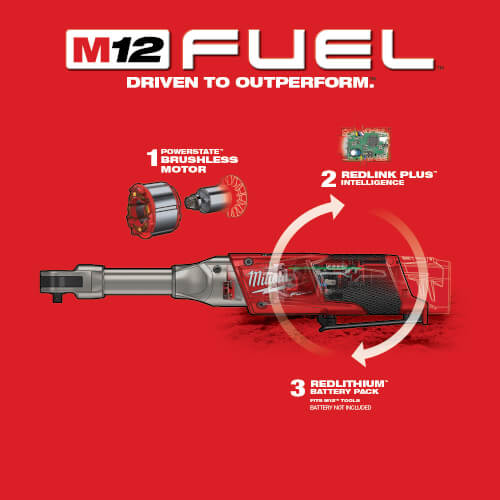 Main product image of M12 FUEL 1/4" Extended Reach Ratchet (Tool Only)