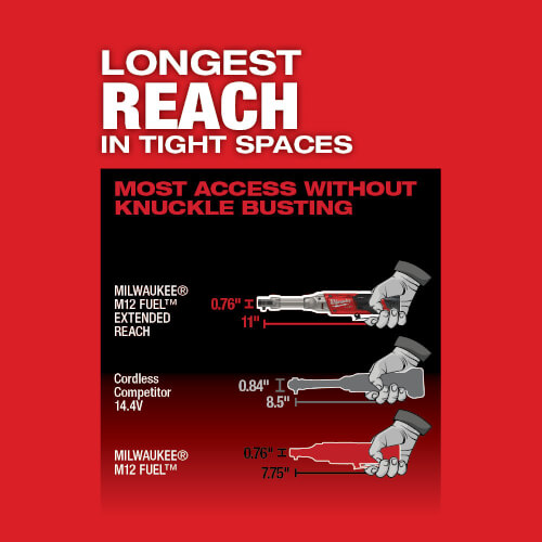Main product image of M12 FUEL 1/4" Extended Reach Ratchet (Tool Only)