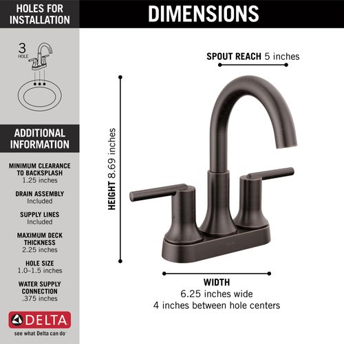 Main product image of Trinsic 2 Handle Centerset Bathroom Faucet (Venetian Bronze), 2559-RBMPU-DST