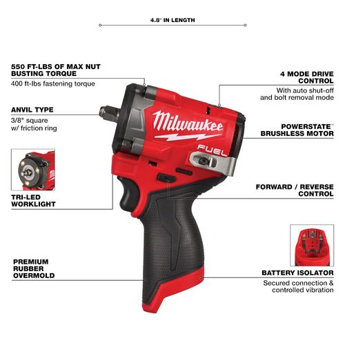 Main product image of M12 FUEL Stubby 3/8" Impact Wrench